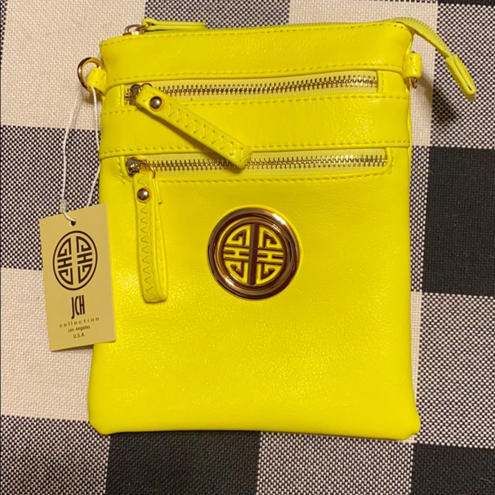 Neon yellow crossbody bag